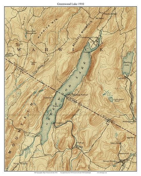 Greenwood Lake 1910 USGS Old Topographical Map Custom Print New York ...