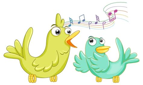 Free Vector | Two birds singing song