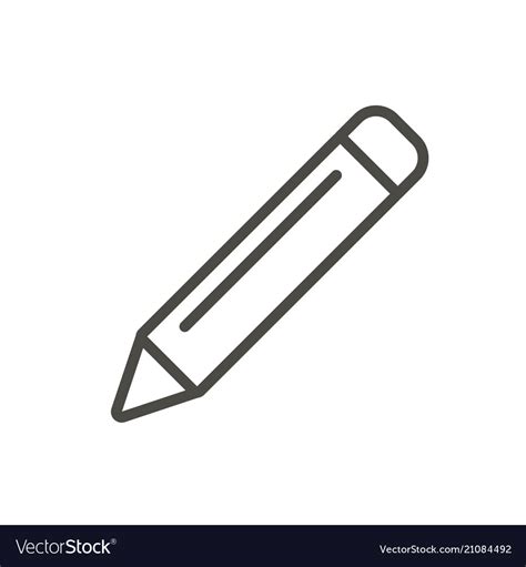 Pencil icon line drawing symbol Royalty Free Vector Image