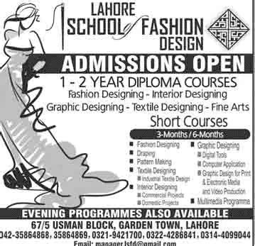 Lahore School of Fashion Design Admission 2024 Short Programs