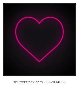 Pink heart neon light on black background | Pink heart, Neon pink, Neon