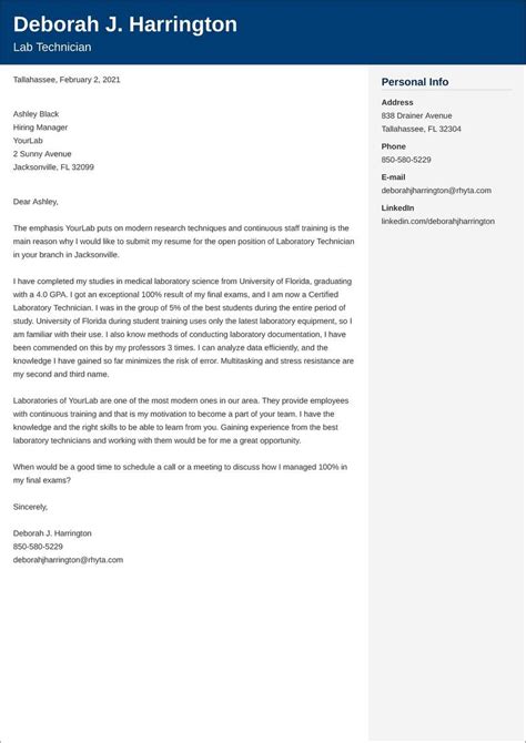 Lab Technician Cover Letter: Examples & Templates to Fill