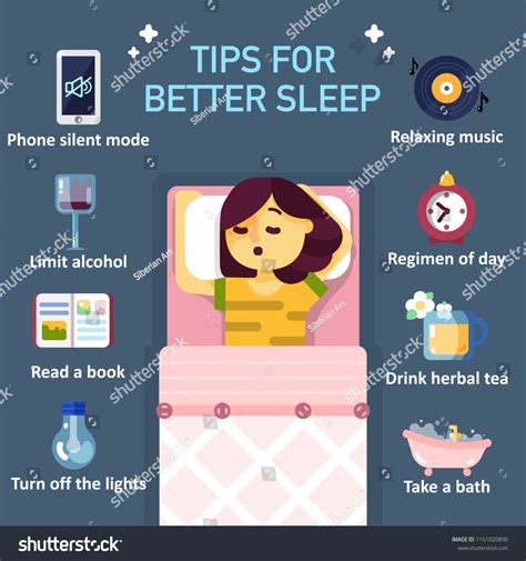 Eight Tips Better Sleep Night Infographics Stock Vector (Royalty Free ...