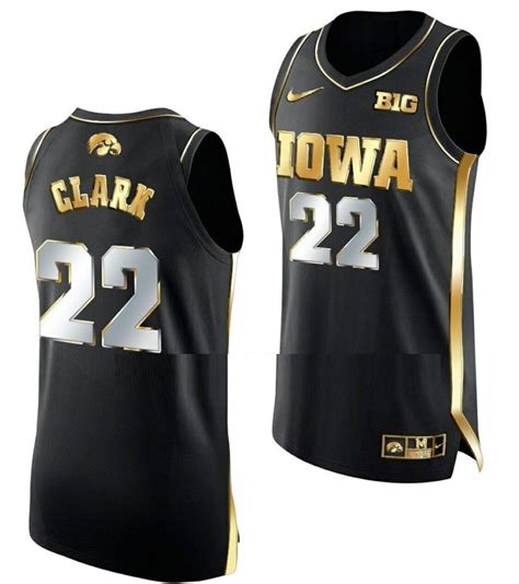 Caitlin Clark Jersey Iowa Hawkeyes College Basketball Black Golden ...