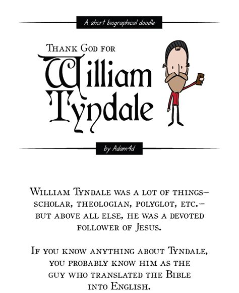 Thank God for William Tyndale | William tyndale, New testament books, Christian cartoons