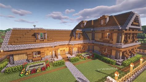 Minecraft Wood House Mansion - Pixel Art Grid Gallery