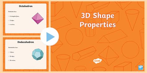 Properties of 3D Shapes PowerPoint - Geometry - Maths