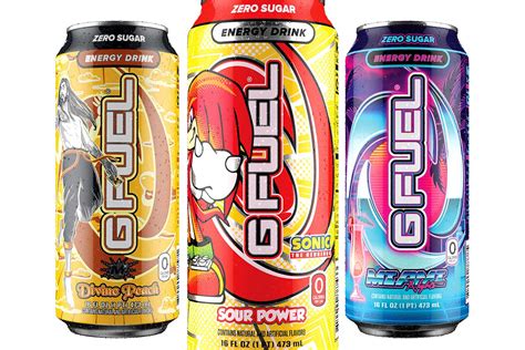 Miami Nights, Sour Power and Divine Peach G Fuel energy drink