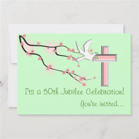 Nuns 50th Jubilee Celebration Invitations Green | Zazzle.com