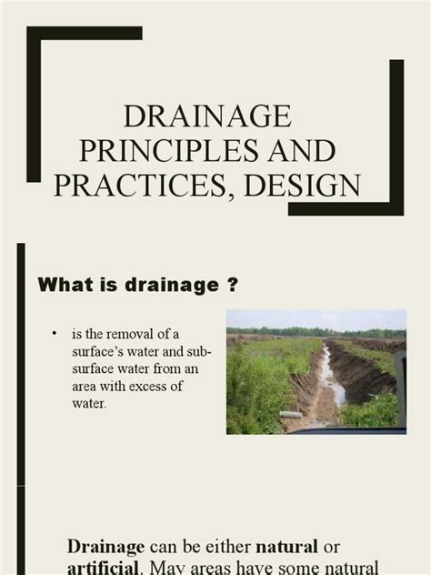 Principles, Design and Practices of Drainage | PDF