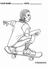 Skateboard Coloring Skateboarding Girl Drawings Pages Skateboards  sketch template