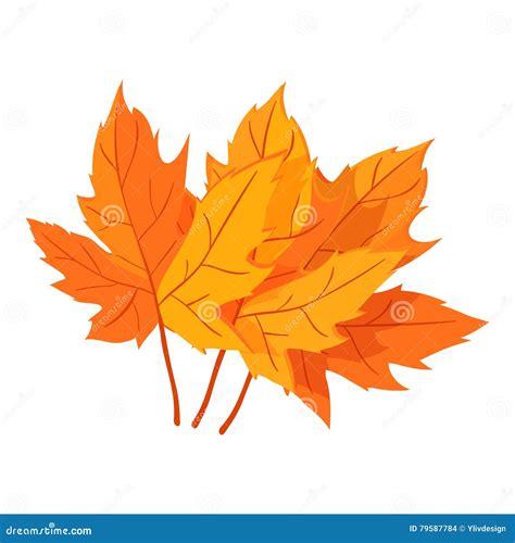 Autumn Leaves Icon, Cartoon Style Stock Vector - Illustration of birch ...