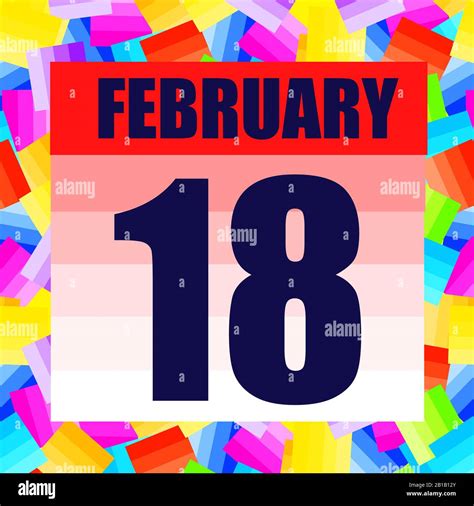 February 18 icon. For planning important day. Banner for holidays and ...