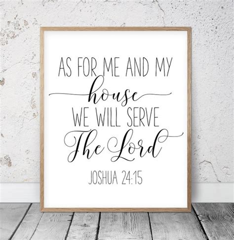 Scripture Printable Wall Art as for Me and My House We Will | Etsy