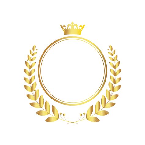 Gold Wreath Vintage Frame, Gradient Gold, Gold Border Circle, Wreath Leaf PNG and Vector with ...