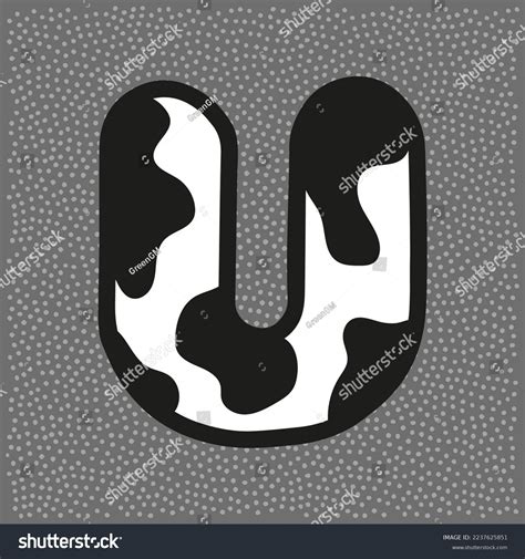 Cow Style Alphabet Black Spots Letter Stock Vector (Royalty Free ...