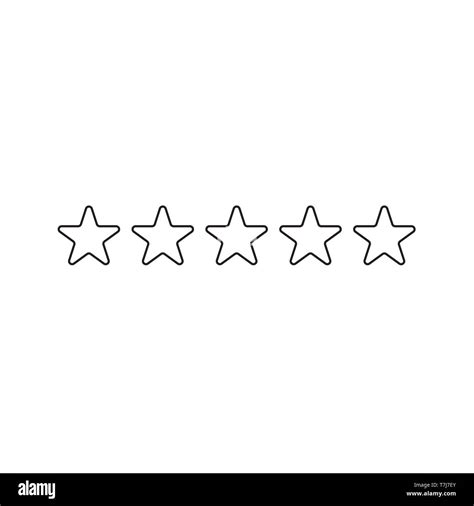 Vector icon of five stars. Black outlines Stock Vector Image & Art - Alamy