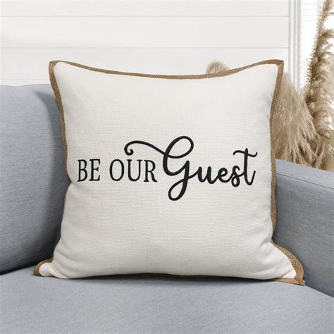 Be Our Guest Embroidery on Linen Look Pillow. Home Décor. - Etsy