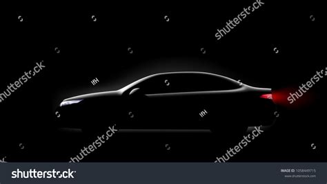 Car Silhouette On Black 2 Stock Vector (Royalty Free) 1058449715 ...