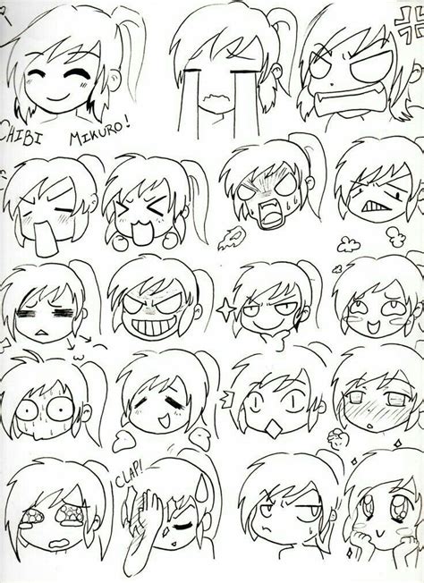 Como Dibujar Expresiones Kawaii Dibujos Imagenes Faciles Anime How ...