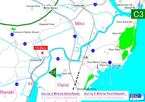 Maps for Cycling Route in Ibaraki prefecture of Japan