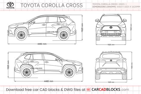 Toyota Corolla Cross 2023 Free CAD Blocks, DWG File - CarCadBlocks