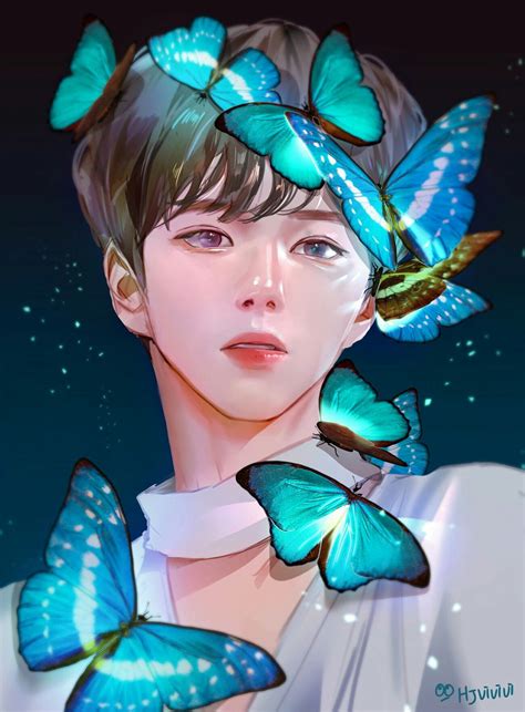 Kim Wooseok | Fan art, Kpop drawings, Kpop fanart