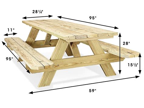 Economy A-Frame Wooden Picnic Table - 8' H-5163 - Uline | Picnic table woodworking plans, Wooden ...