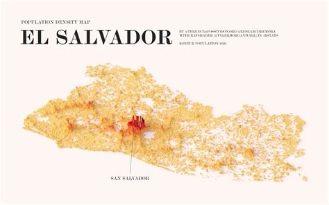 Population density map is El Salvador. by... - Maps on the Web