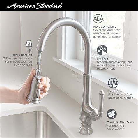 Delancey® Single-Handle Pull-Down Dual Spray Function Kitchen Faucet 1.5 gpm/5.7 L/min