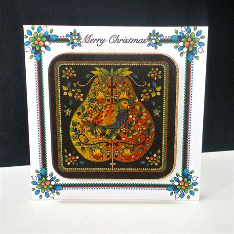 Christmas Partridge in a Pear Tree Coaster Card | Decorque Cards