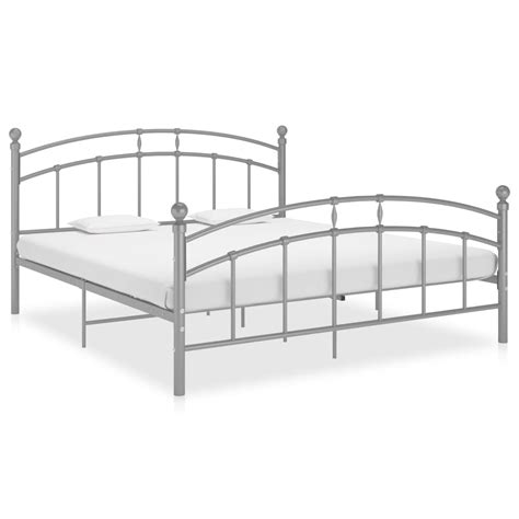 Bed Frame Grey Metal 140×200 cm – Home and Garden | All Your Home Interior Needs In One Place