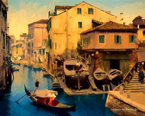 Digital Oil Painting of a Gondola in Venice – Charles W. Bailey, Jr ...