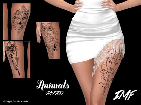 Stunning Animal Tattoo Leg Designs for Sims 4