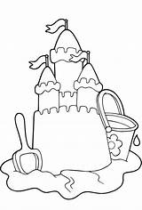 Free Sand Castle Coloring Page sketch template