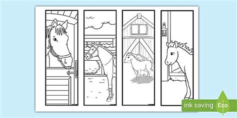 Horse Bookmarks to Print and Colour - Bookmarks | Twinkl