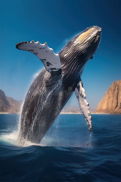 Giant Gorgeous Whale Jumping Ot of Sea Water at Sunset Stock Image - Image of gorgeous, jump ...