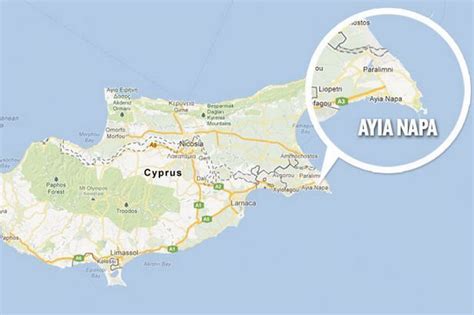 ayia napa map | Napa map, Ayia napa, Map