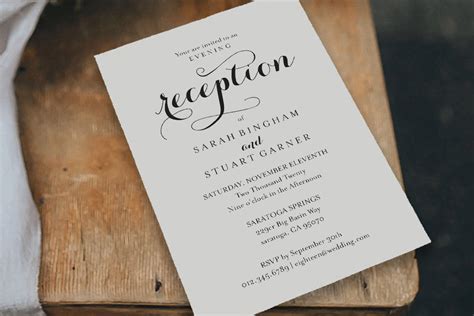 Printable Wedding Reception Invitations