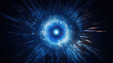 A Blue Light is Shown in a Dark Background, AI Stock Image - Image of ...