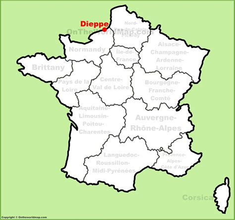 Dieppe location on the France map - Ontheworldmap.com