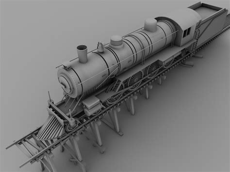 3d model steam rail way