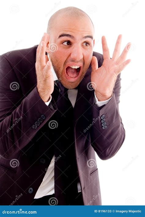 Businessman Shouting Loudly Stock Image - Image of posing, attorney ...