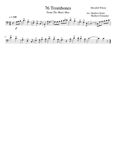 76 Trombones sheet music for Trombone download free in PDF or MIDI