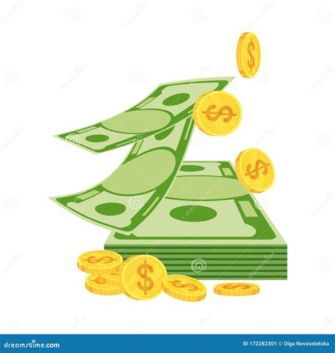 Dollar Rain Vector Illustration Pattern Background. Money Falling From ...