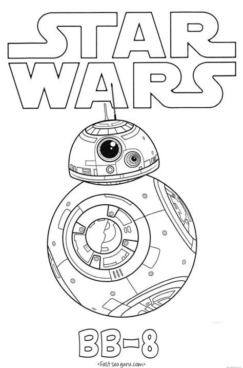 Star Wars The Force Awakens BB 8 coloring pages - Free Kids Coloring Page