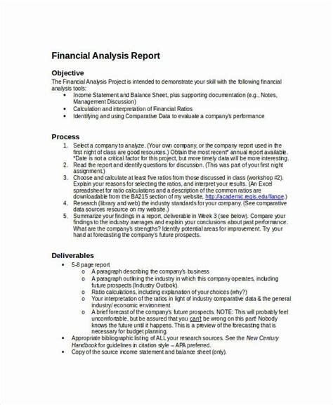 Financial Analysis Report Template