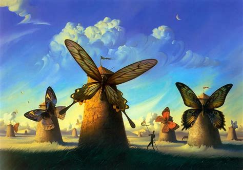 art, orange, mill, butterfly, vladimir kush, surrealistic, painting ...