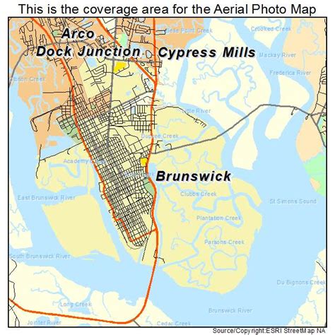 Aerial Photography Map of Brunswick, GA Georgia