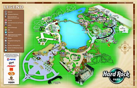 Hard Rock Park, Myrtle Beach SC. Opening Day Map 2008 : ThemeParkMaps